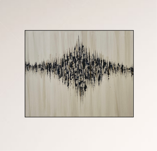 Horizontal Abstract Art in Navy