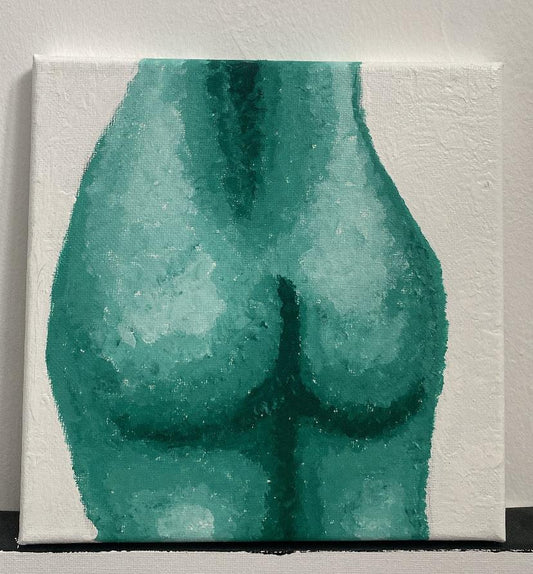 Viridian Green Back Nude Art