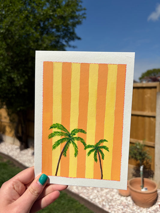 Pinstripe palm trees