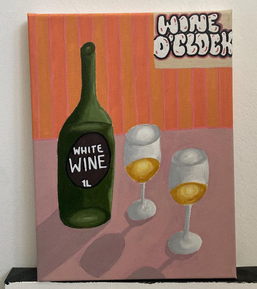 'Wine o'clock" Art