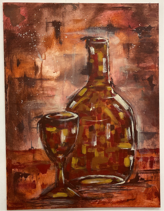 'The Rustic Sip' Abstract Art