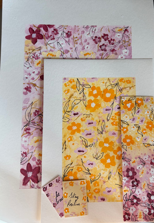 Floral pack in burgundy and orange