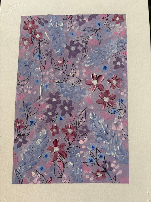 A4 red, violet, blue florals
