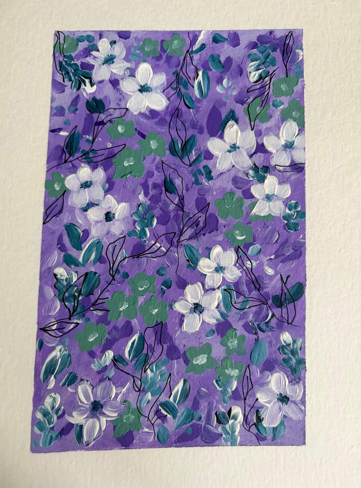 A5 Violet, Indigo, Sea blue florals